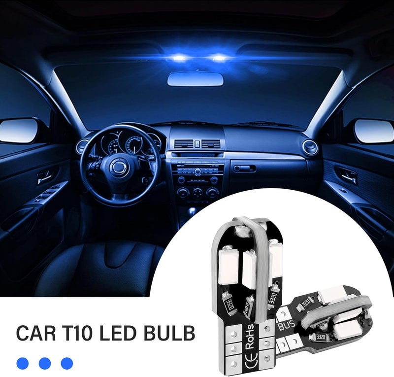 Stacool 10PCS T10 Interior Car Lights,12V Super Bright T10 LED Bulb for Map Lights,Reading Lights,License Plate Lights,Universal 5630 8SMD Car LED Lights Car Accessories (Ice Blue) - Image 3